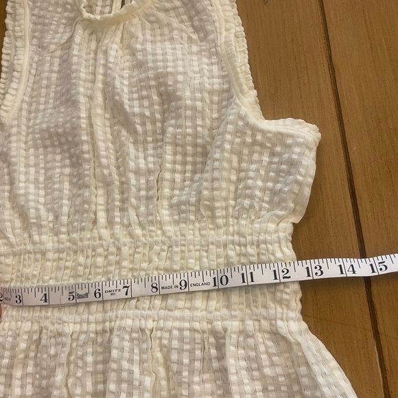 Anthropologie Mauve Smocked Sleeveless Feminine Sheer Cream Halter Top New M - Picture 3 of 11
